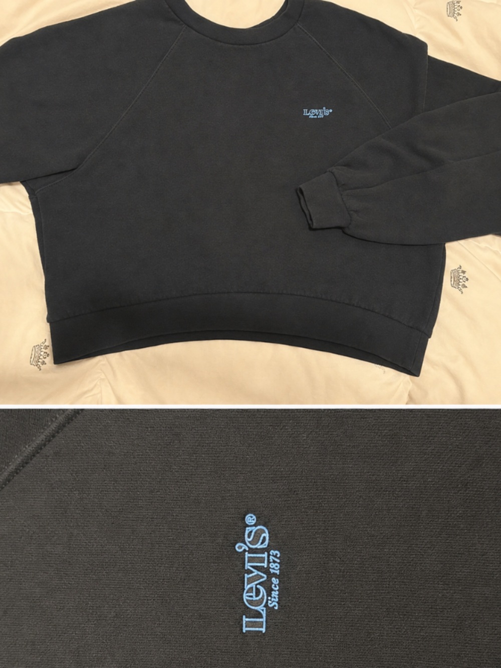 Levi's Black Sweatshirt with Light Blue Embroidered Logo